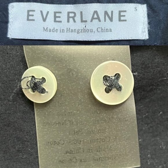 Everlane Button Down Shirt in Black Women Size Small - Picture 6 of 6